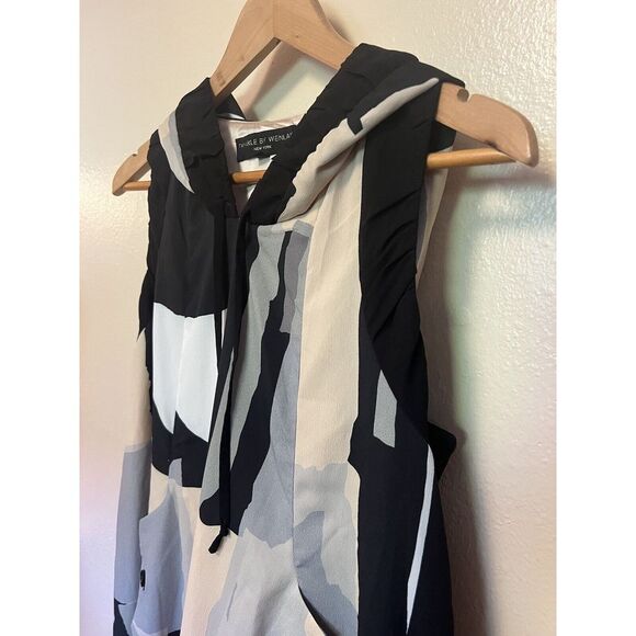 Anthropologie Twinkle by Wenlan Graphic Print Hoodie Dress Mini Sz 2 Sleeveless - Picture 11 of 16
